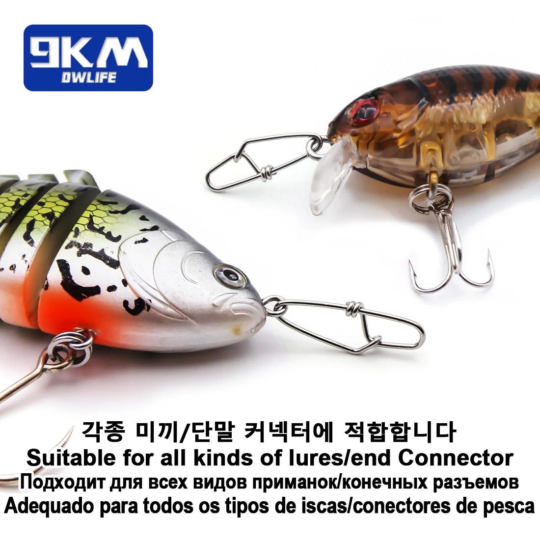 Snaps de pêche rapides 9KM en acier inoxydable - 50 pièces pour connexion rapide des leurres