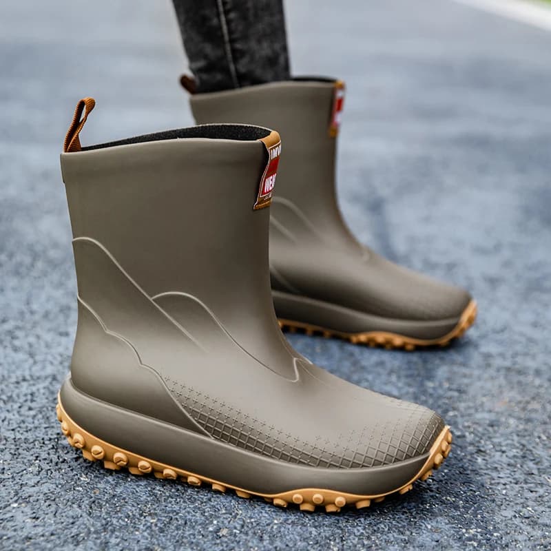 Bottes de pluie homme mi-mollet 2025 nouvelles chaussures outdoor antidérapantes légères imperméables