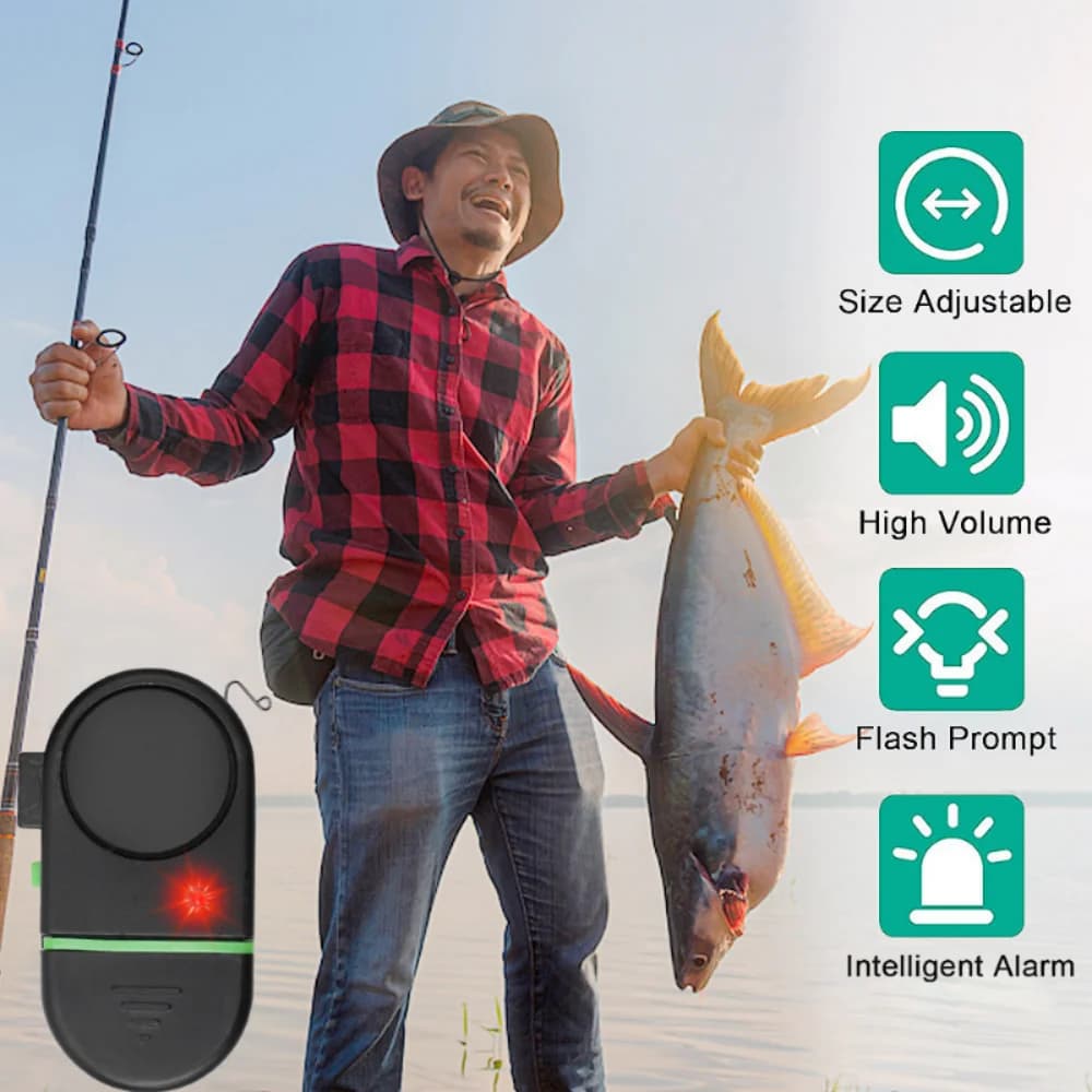 Alarme électrique de touche pour canne à pêche - indicateur sonore haute sensibilité avec fixation par bande