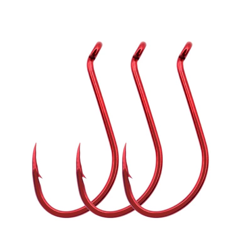 Hameçons de pêche mer BKK acier carbone, 11 tailles hameçons circulaires octopus rouge, 8 à 28 pièces