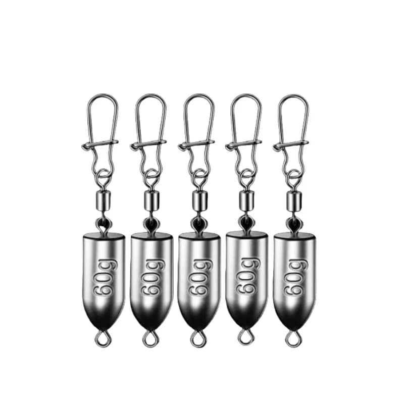 Plombs plats concave Roadrunner 5 pièces 10g à 60g pour pêche - Connecteur plombé fuselé