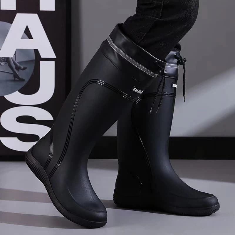 Bottes de pêche haute qualité homme imperméables tube haut - Chaussures anti-dérapantes caoutchouc bundle mouth
