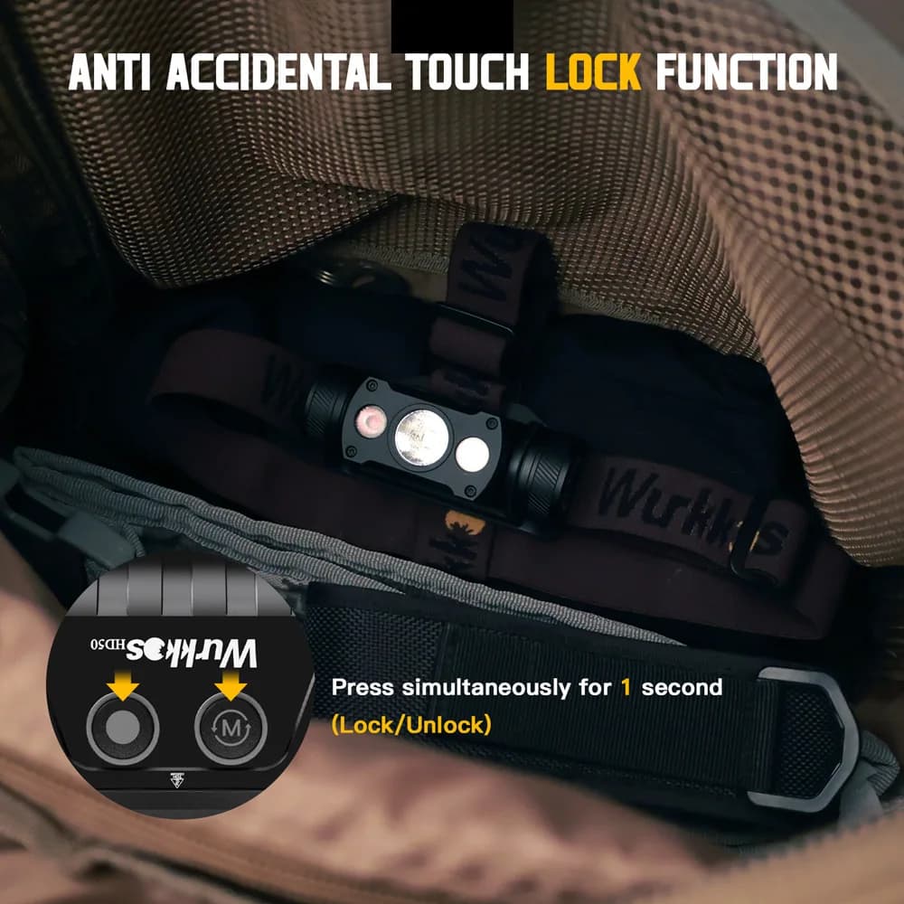 Lampe torche Wurkkos HD50 4000LM pour pêche - IP67 avec triple LED et queue magnétique
