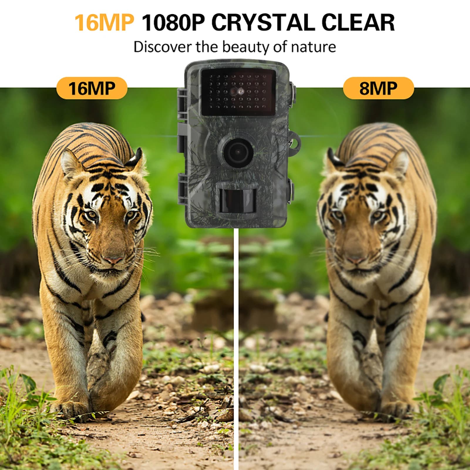 Caméra 16MP 1080P étanche IP66 vision nocturne infrarouge pour surveillance faune et sécurité France