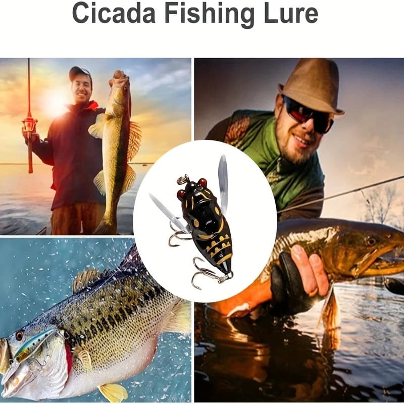 Leurre cicade 2024 nouveau 3D œil holographique appât dur biomimétique pêche carnassiers leurre