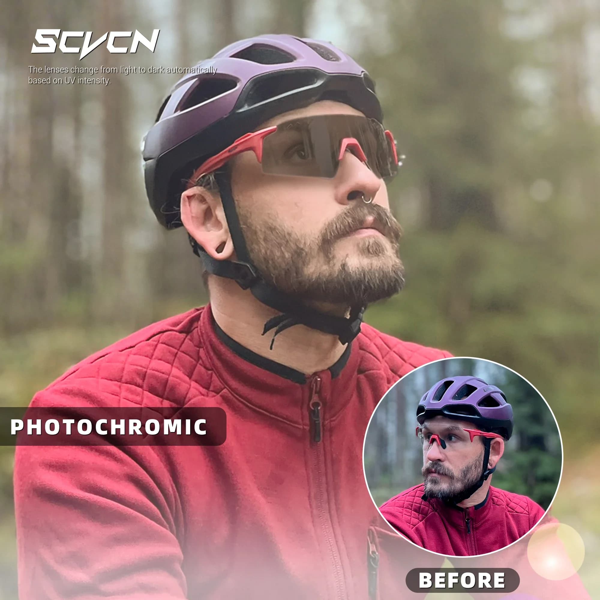 Lunettes de pêche photochromiques SCVCN - Protection UV400 pour homme et femme - Sport outdoor