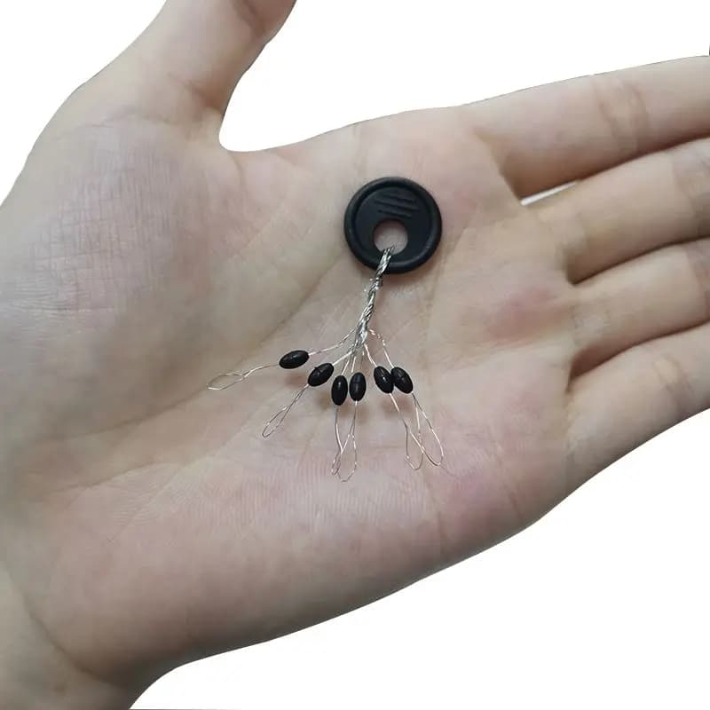 Lot 600 stop float perles caoutchouc noir - 100 groupes flotteur pêche accessoires