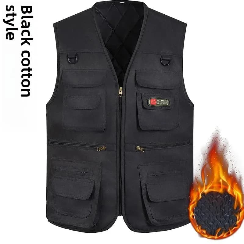 Veste homme décontractée multi-poches pour pêche, photo et travail en extérieur - Coupe ample