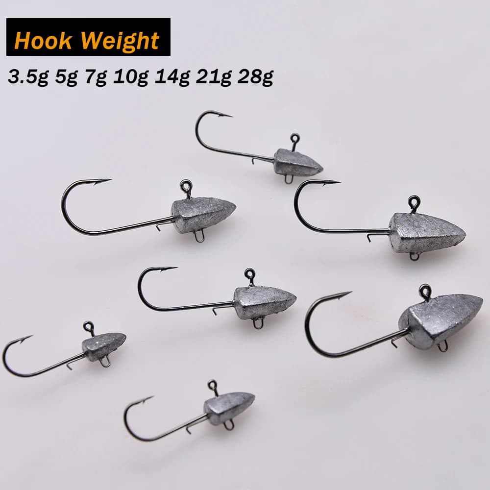 Hameçons Triangle Head NED MrLurion 3.5g-28g pour leurres souples - pêche au jig et appâts naturels