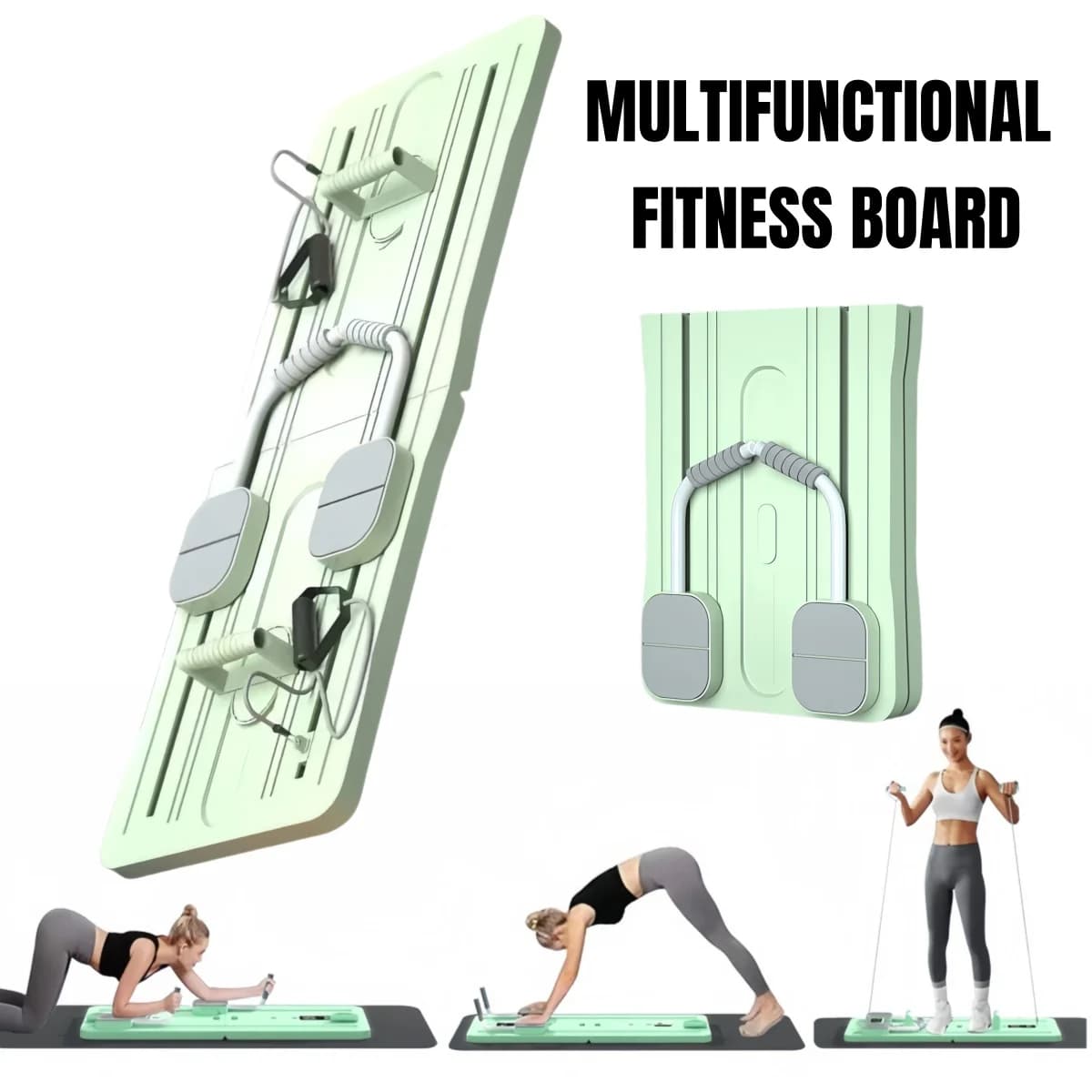 Reformer Pilates pliable 4 en 1 - Planche d'abdominaux multifonction pour entraînement intérieur et extérieur