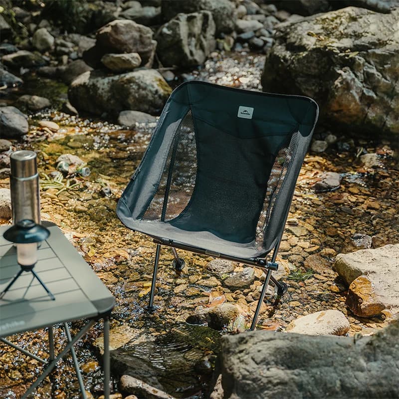 Naturehike L04 fauteuil lune pliant pêche - Chaise camping légère portable résistante 600D alliage aluminium