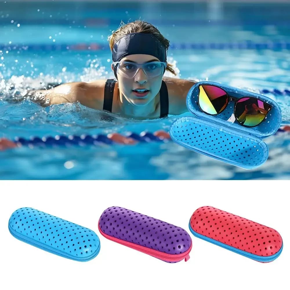 Boîte rangement lunettes natation EVA étui protection souple équipement respirant étudiants