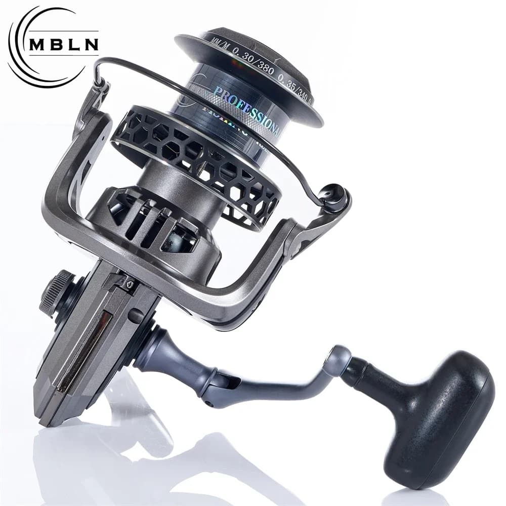 Moulinet spinning mer MBLN 8000-12000 frein 30kg pour pêche en bateau avec corps alliage