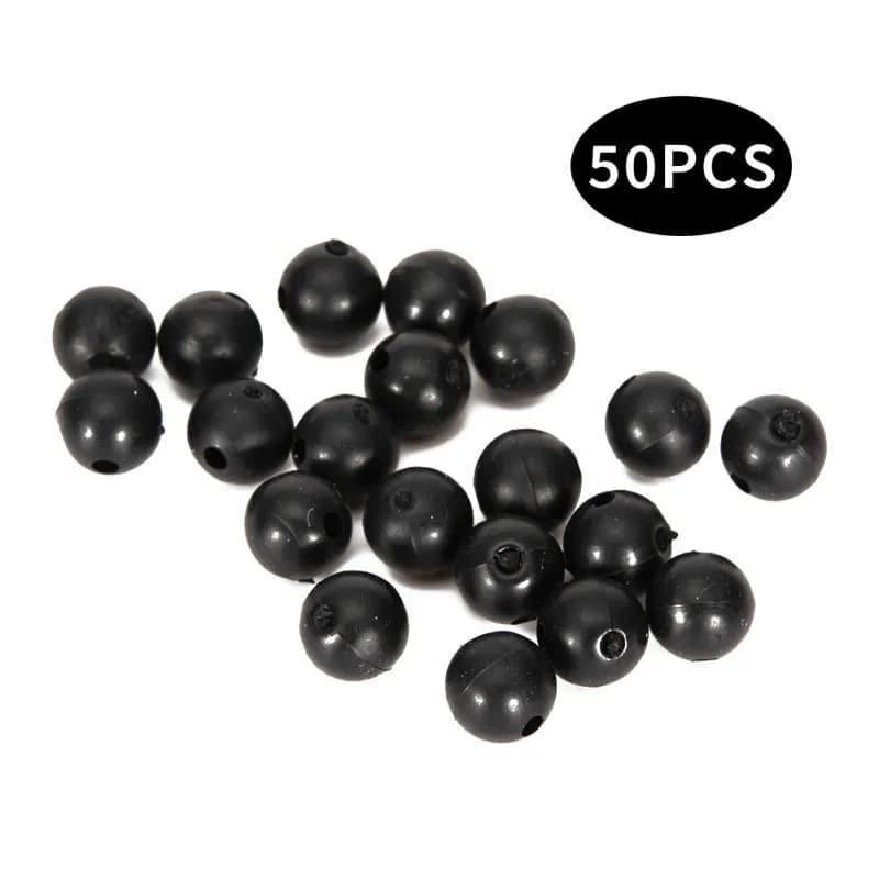 50 perles anti-embrouillages en silicone souple 8mm, perles de blocage pour montage ligne de pêche, set anti-collision