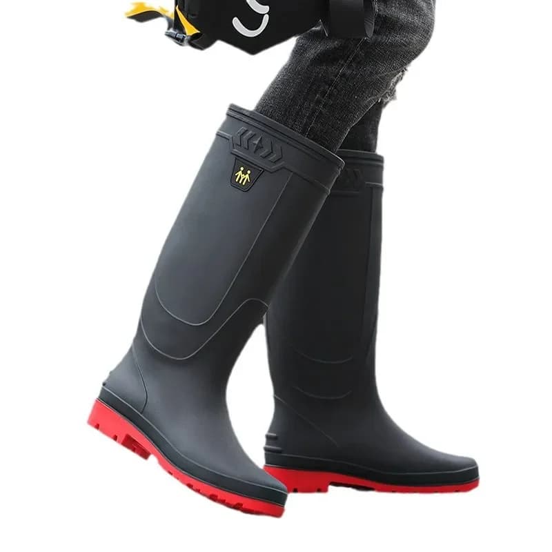 Bottes pluie homme grande taille mode imperméables longue tige polaire haute antidérapant cuisine
