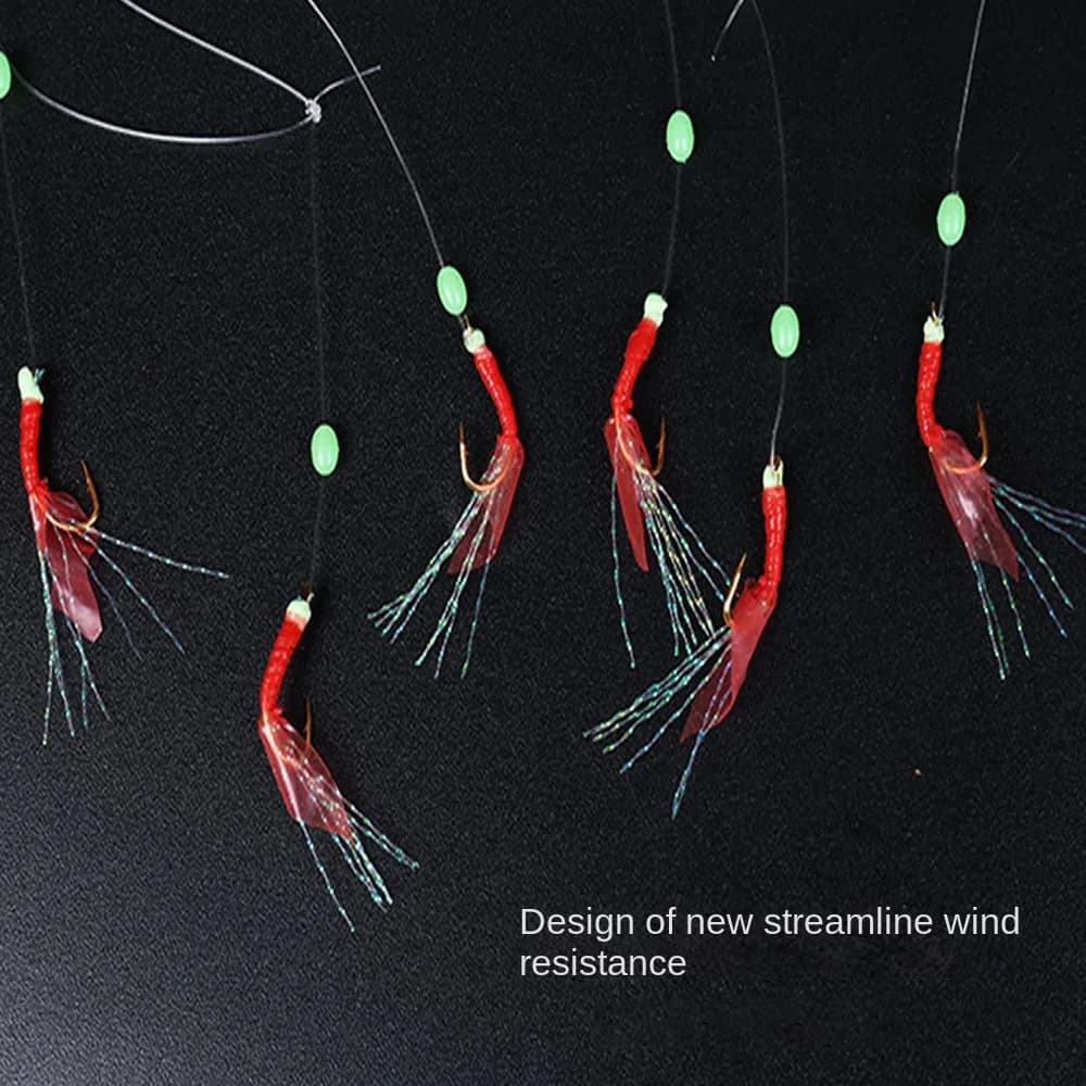Hameçons Sabiki luminescents 6 pièces pour pêche en mer et eau douce avec appâts artificiels