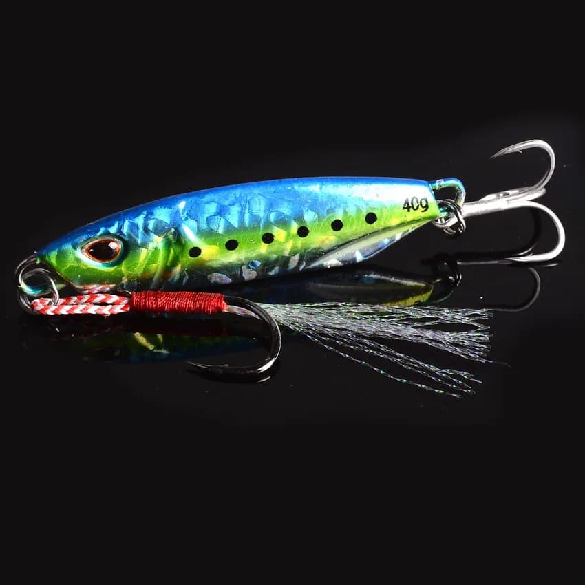 Lot de 10 leurres métal japonais casting 10g-40g pour pêche en bateau et trolling truite bar