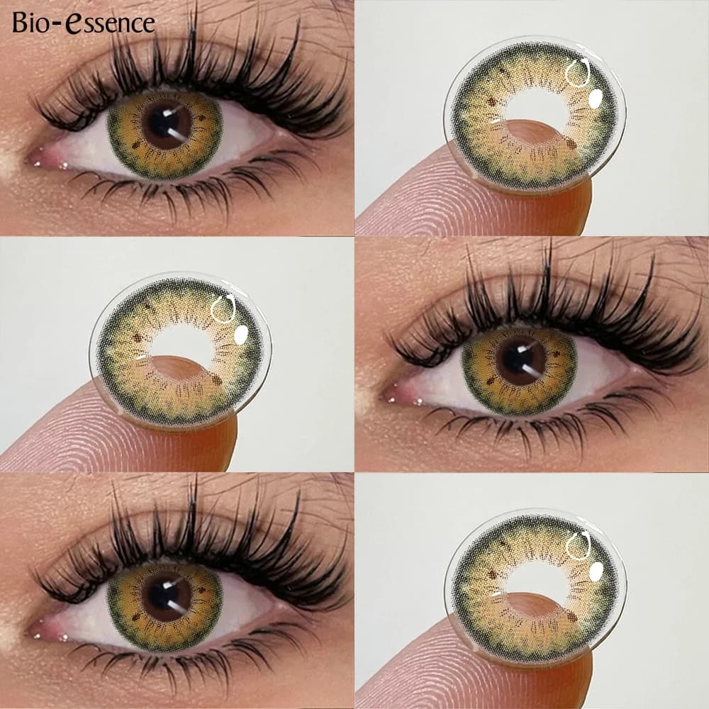Lentilles de contact couleur marron naturelles annuelles - Bio-essense pour pêcheurs myopes