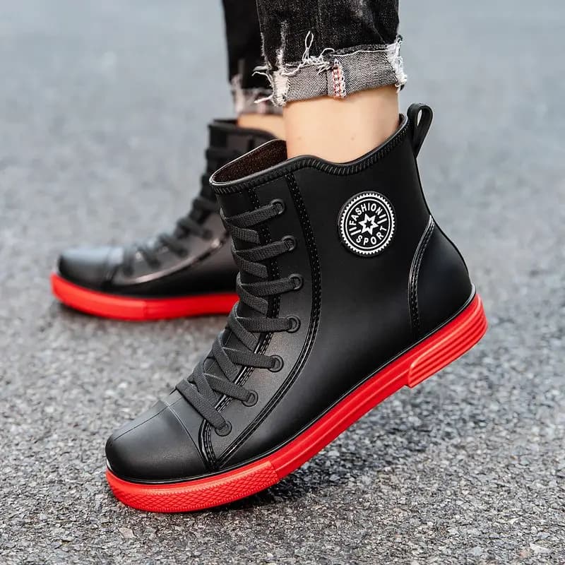 Bottes de pluie homme 2025 doublées polaire imperméables mode pas cher pêche boue