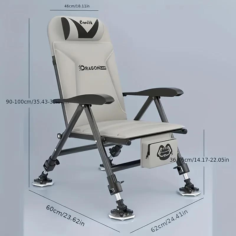 Fauteuil de pêche européen multifonction inclinable tout terrain élargi pour pêche technique carpe et gardon