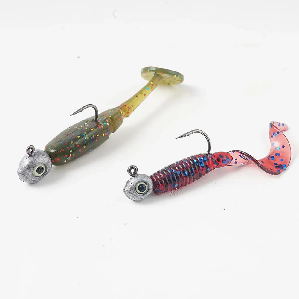 Hameçon plombé leurre souple ultra léger 0.5g à 5g pour pêche de la perche et carnassiers
