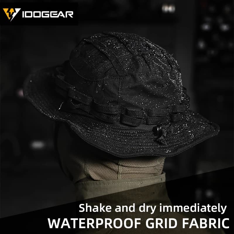 Casquette boonie tactique IDOGEAR 3623 pour pêche et chasse - Large bord ajustable et respirant