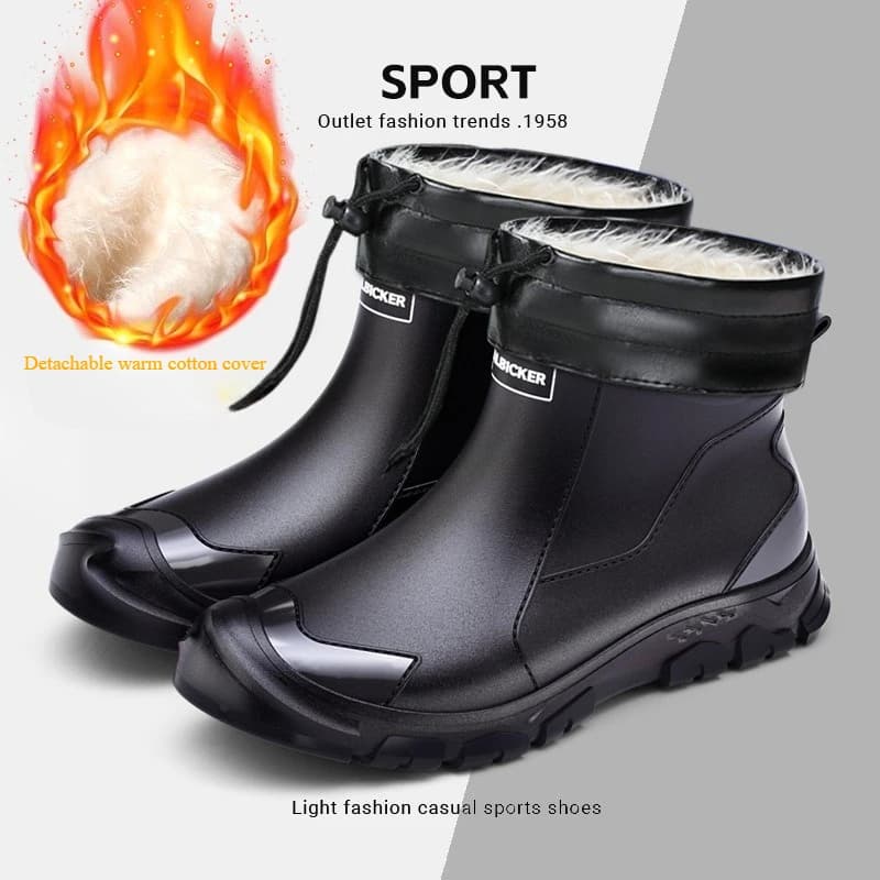 Bottes pluie homme imperméables caoutchouc hiver doublure polaire grandes tailles protection travail cuisine