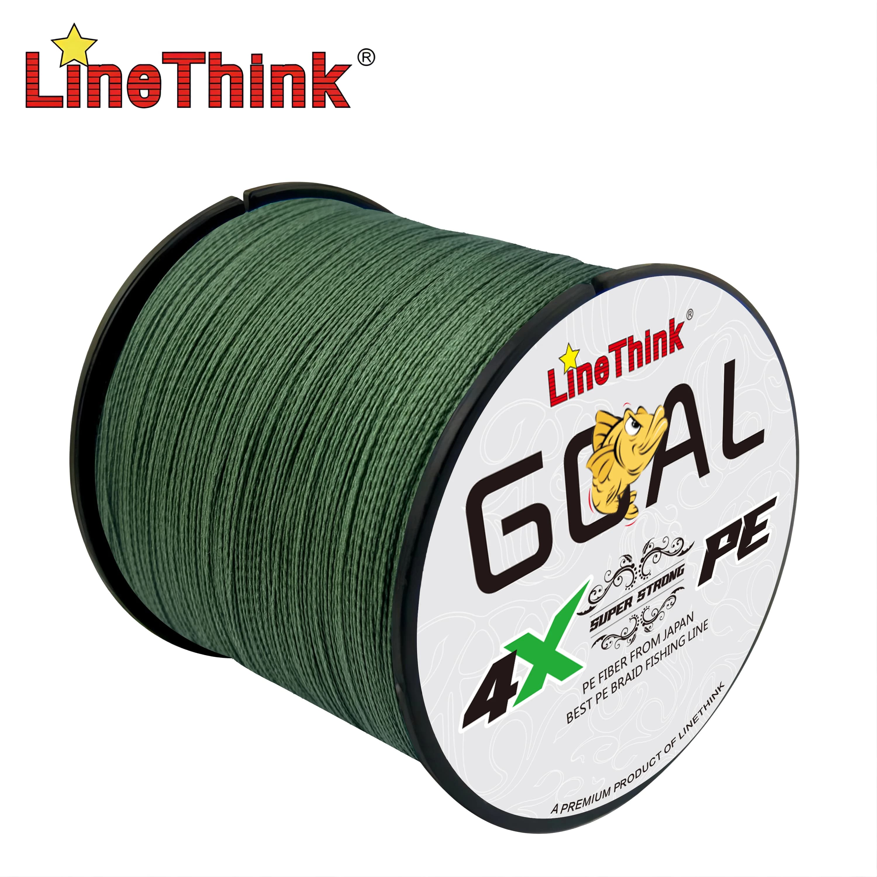 Ligne de pêche tressée 4 brins GOAL 300m durable et résistante pour la pêche en mer