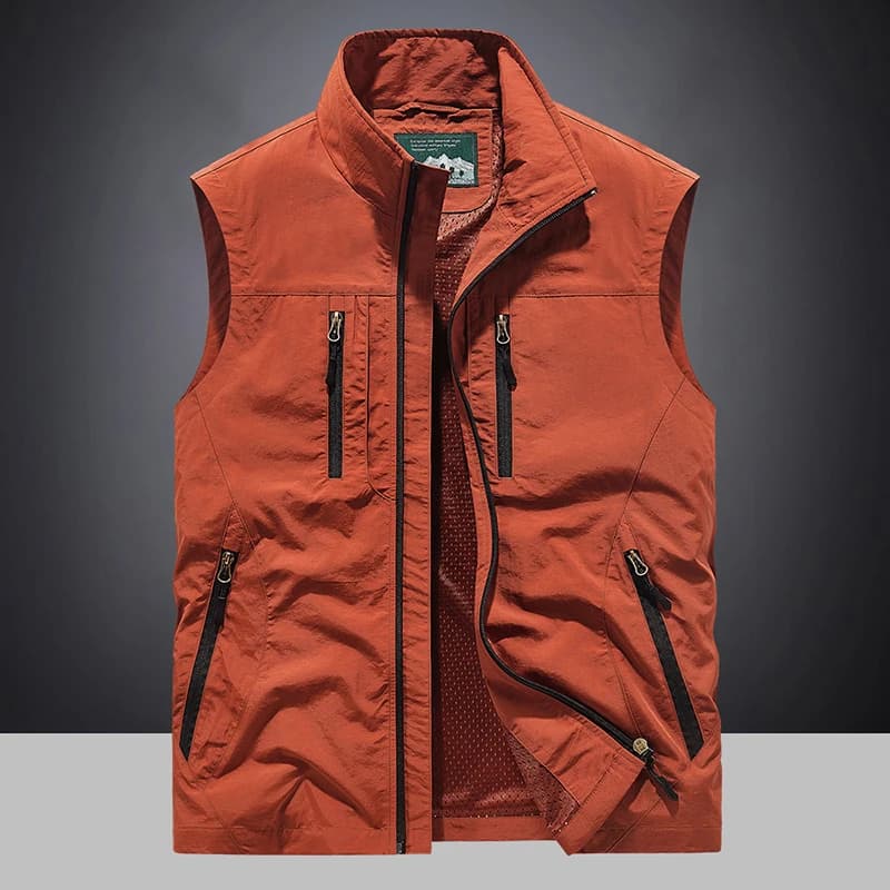 Veste de pêche grande taille d'été tactique - Multi-poches légère pour randonnée et safari pêche
