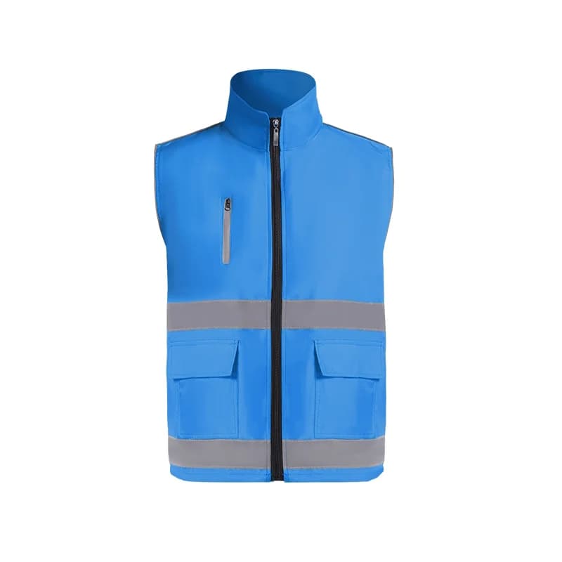 Gilet travail haute visibilité deux tons construction - Veste bénévole pêche homme - Équipement sécurité professionnel
