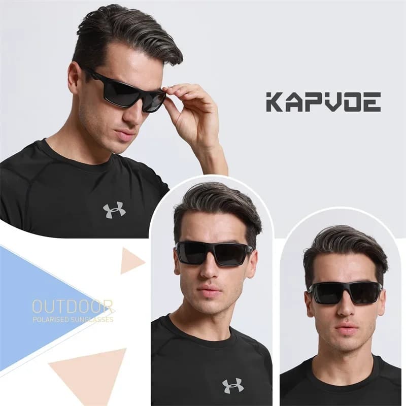Lunettes de randonnée polarisées Kapvoe 2026 - Verres HD PC UV400 pour pêche et outdoor