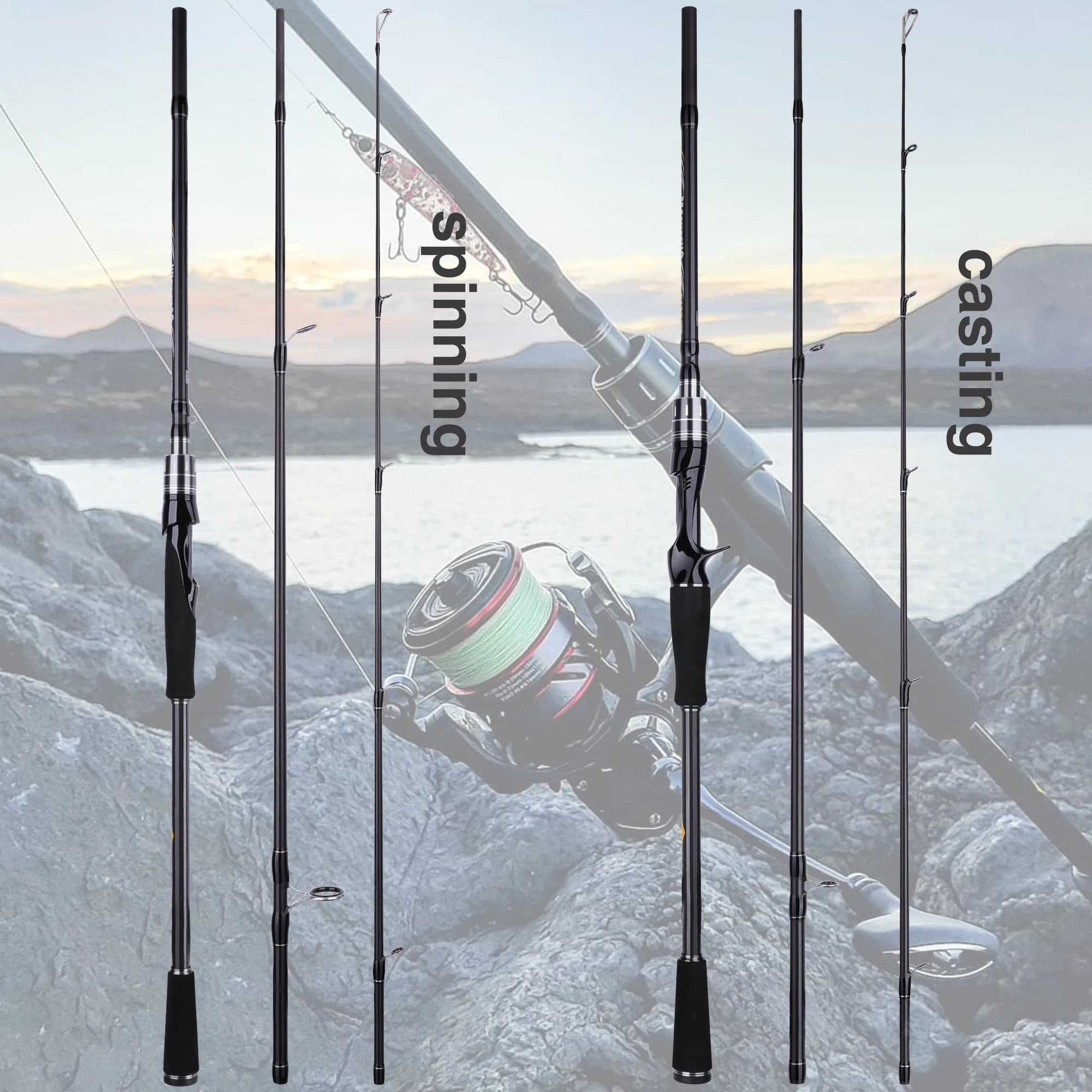 Canne BUDEFO MAXIMUS leurre 1.8m-3.0m carbone 30T FUJI Guide voyage ML/M/MH 3-50g spinning baitcasting