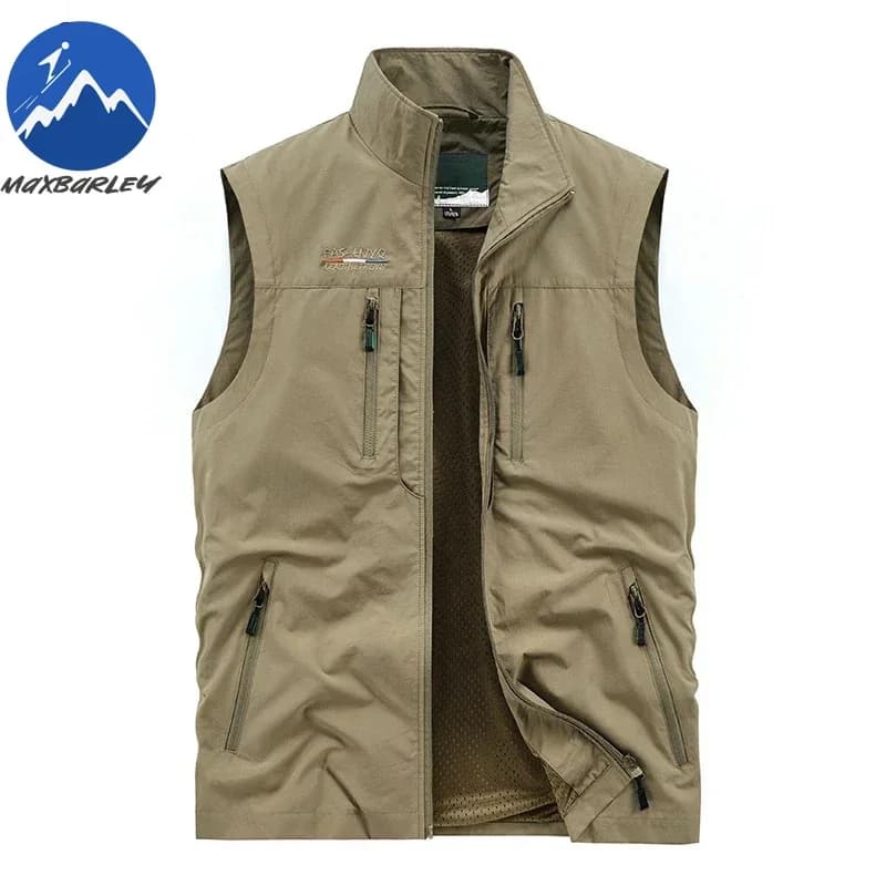 Veste cargo 2025 pêche chasse randonnée sans manches multi-poches été activités outdoor