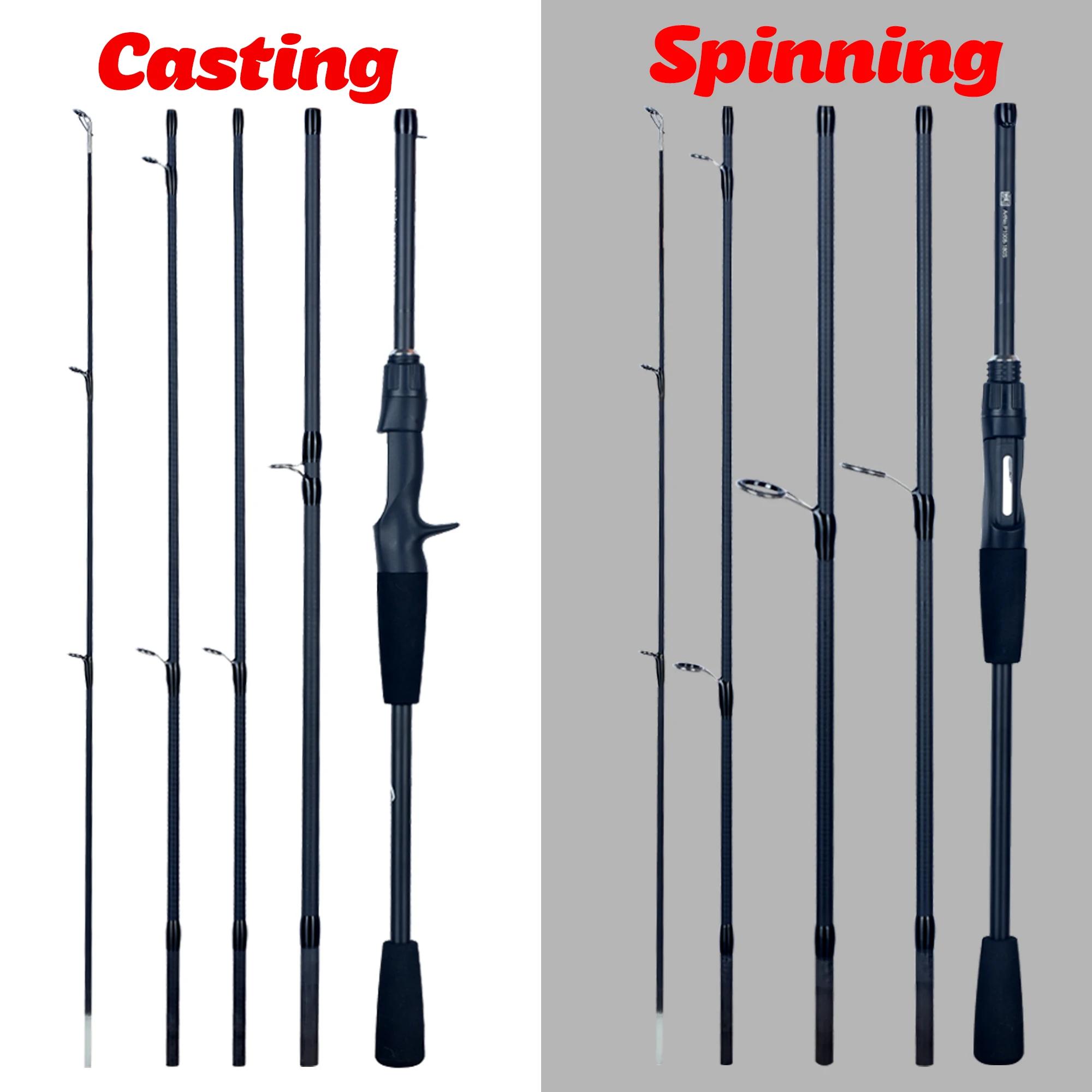 Canne carbone voyage FLENHAI 1.8-2.4m casting 5-30g - Pour pêche leurres et montage PHISHGER