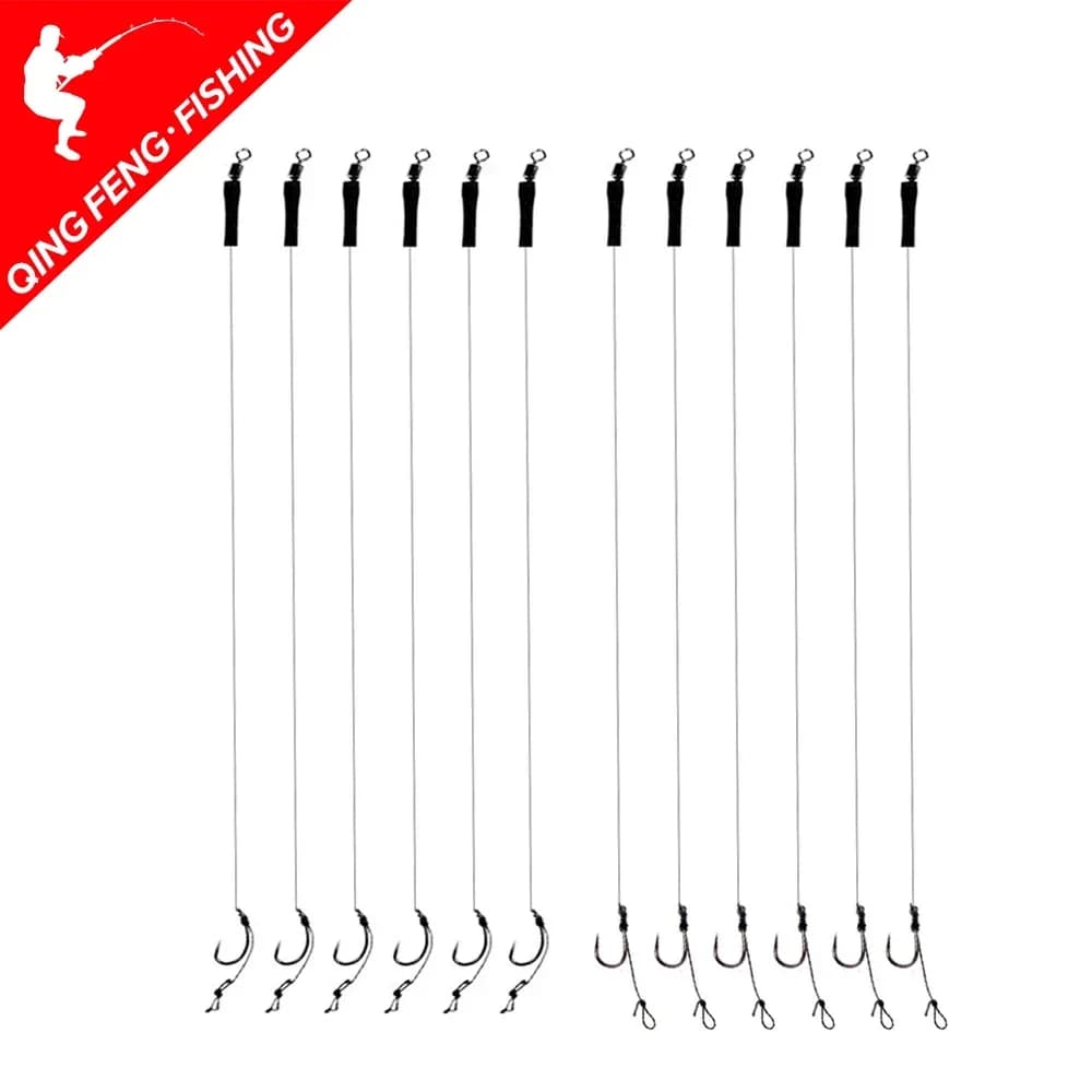 12 montages hair rig carpe sans ardillon 12lb pour pêche responsable et efficace