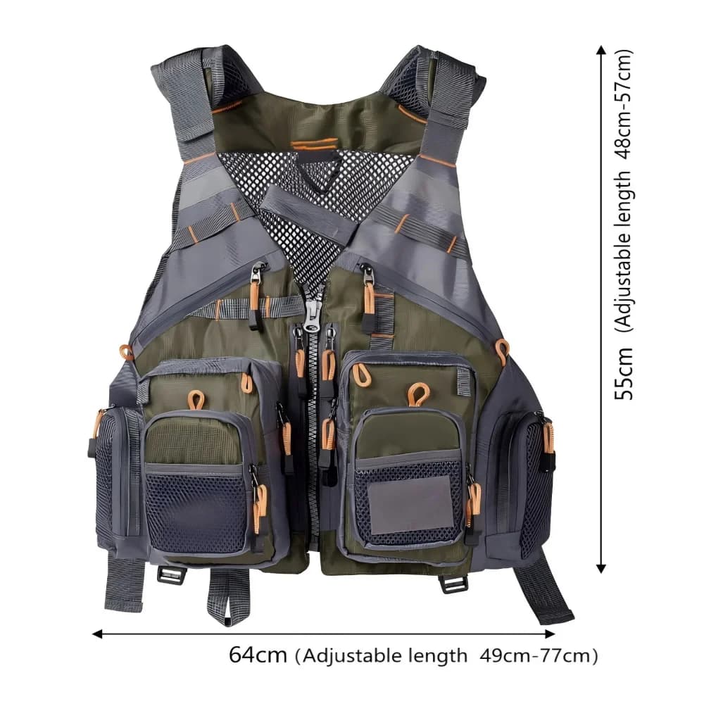 Veste de pêche respirante ajustable pour sports outdoor - Randonnée, vélo et pêche à la mouche confortable