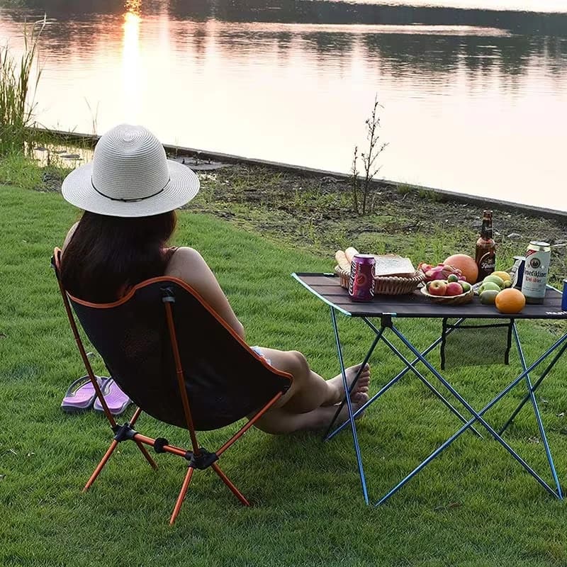 Chaise lune pliante en aluminium léger - Siège de camping portable pour activités de plein air
