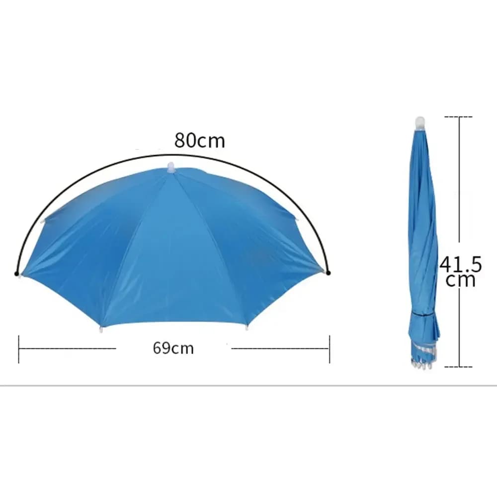 Chapeau parapluie pêche porté tête anti-vent pliable portable plage camping équipement extérieur