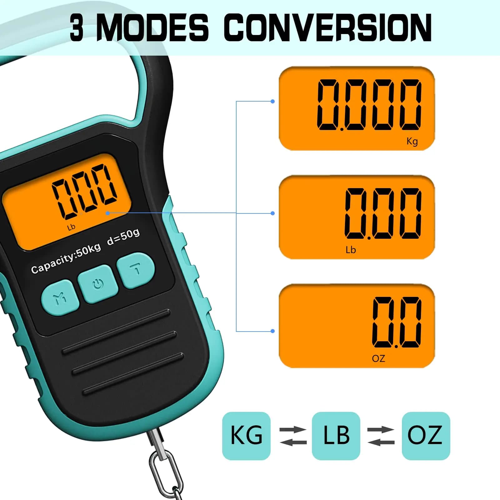 Balance poisson numérique avec règle et capture - Pèse-bagages portable 50kg LCD rétroéclairé pêche