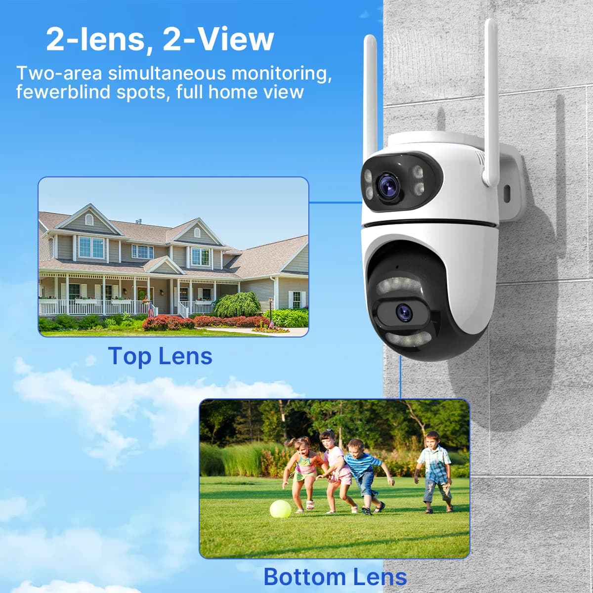 Caméra surveillance extérieure 8MP 4K WiFi PTZ pêche maison sécurité tracking AI vision nocturne étanche