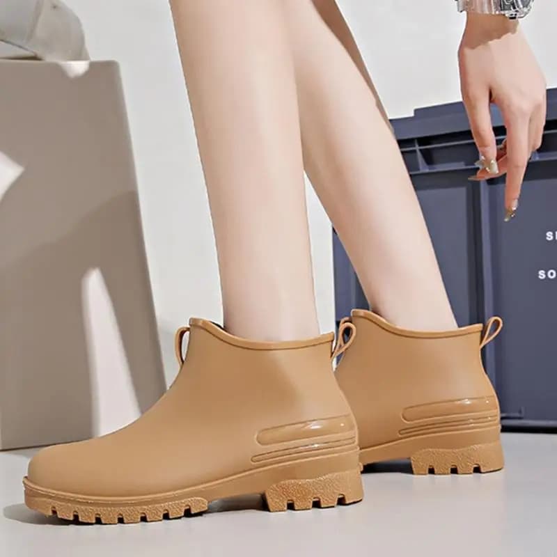 Chaussures pluie cheville R7UE respirantes - Bottes pêche mode antidérapantes imperméables légères