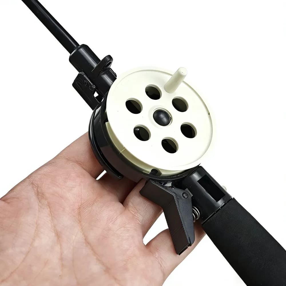 Canne à pêche glace télescopique 33.5cm portable mini pour pêche hivernale sur lac et étang