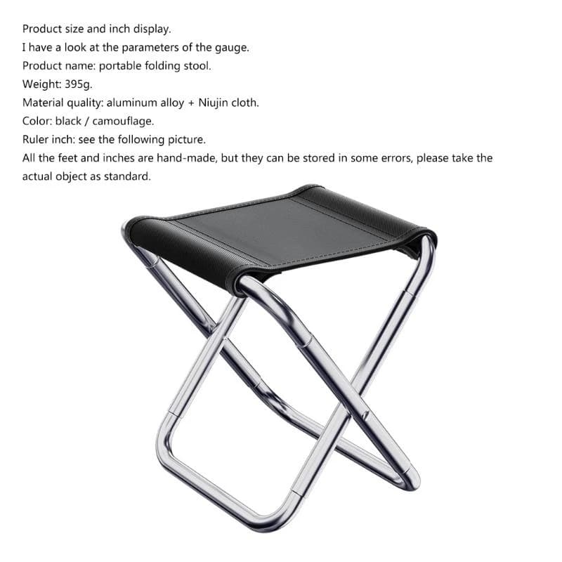 Tabouret de pêche pliable aluminium léger pour pêcheur nomade et sorties extérieures