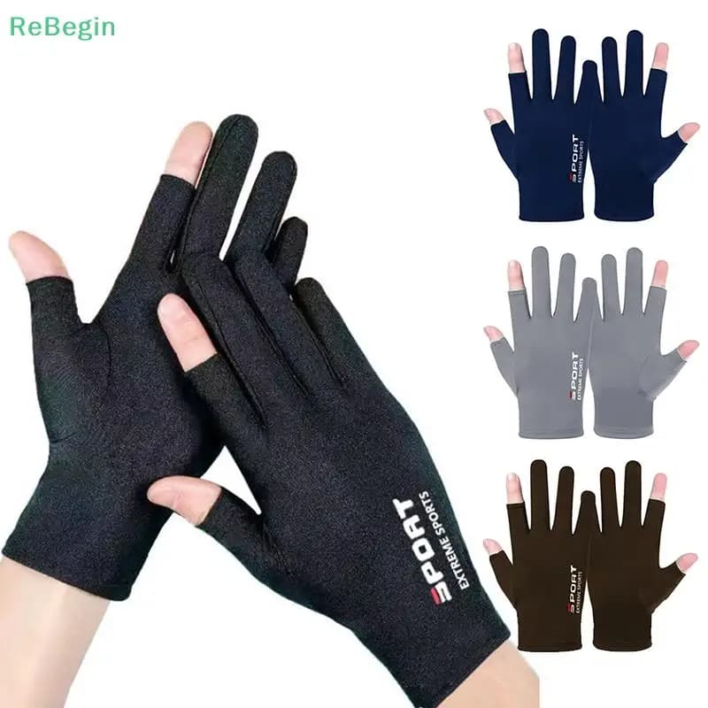 Gants été protection solaire conduite homme - Soie glacée pêche vélo randonnée respirants
