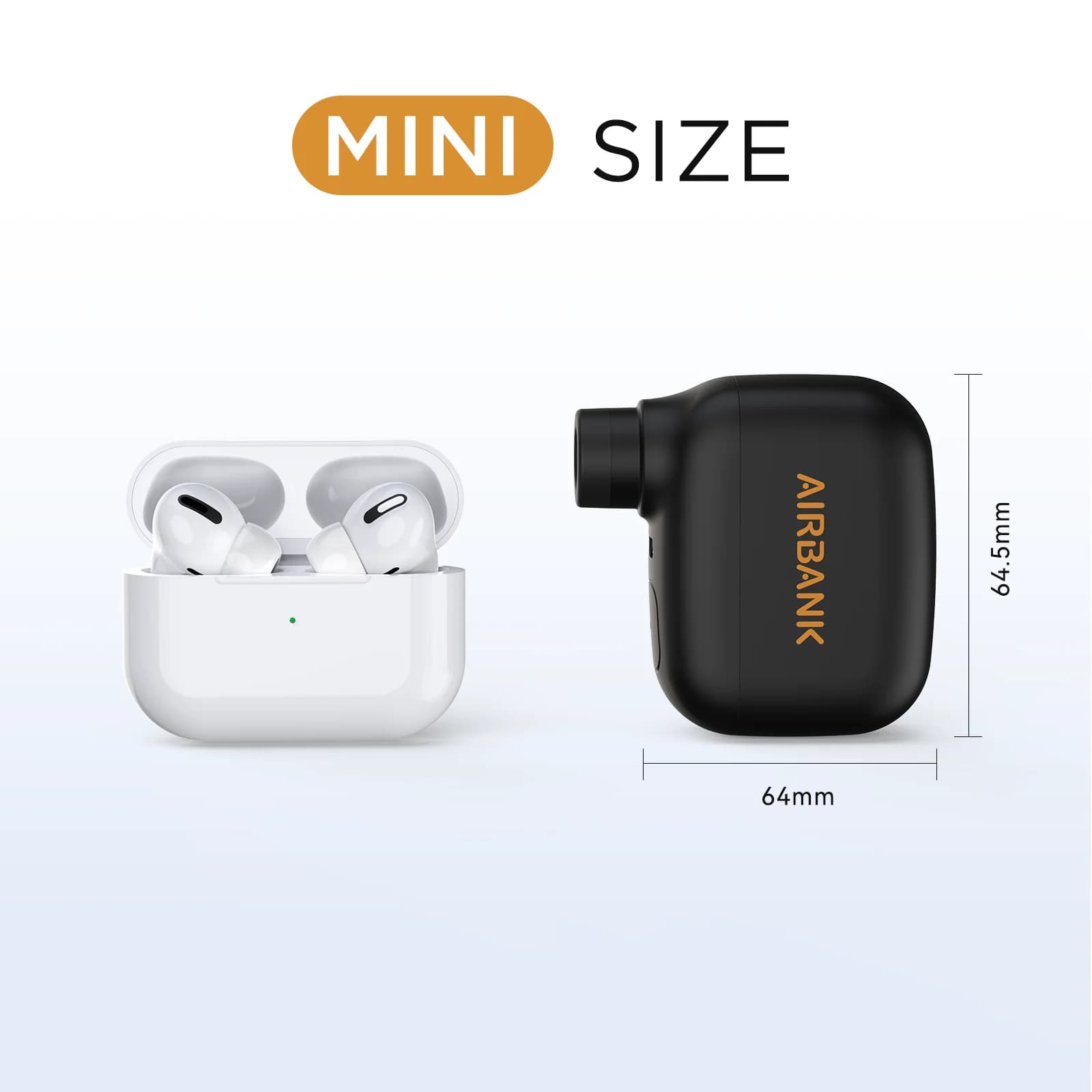 Pompe électrique mini vélo AIRBANK POCKET SE 100 PSI - Gonfleur portable piles pour vélo route pêche