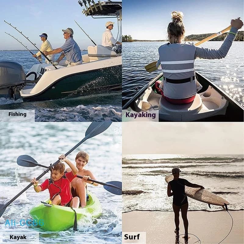 Longe élastique réglable pour pagaie de kayak et canne à pêche - Sécurité navigation avec mousqueton
