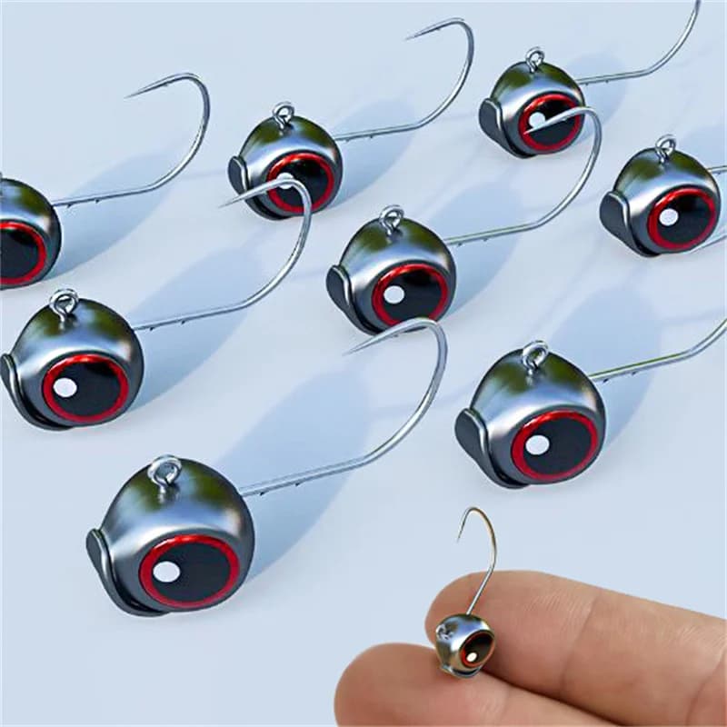 Têtes plombées jig head fishing avec hameçon Mustad pour pêche aux leurres souples et soft worms