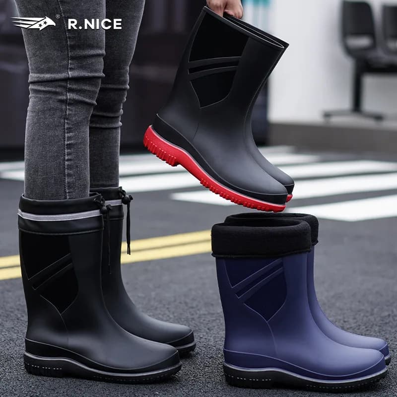 Bottes de pêche homme High-Tube imperméables anti-dérapantes renforcées pour chantier et fruits de mer