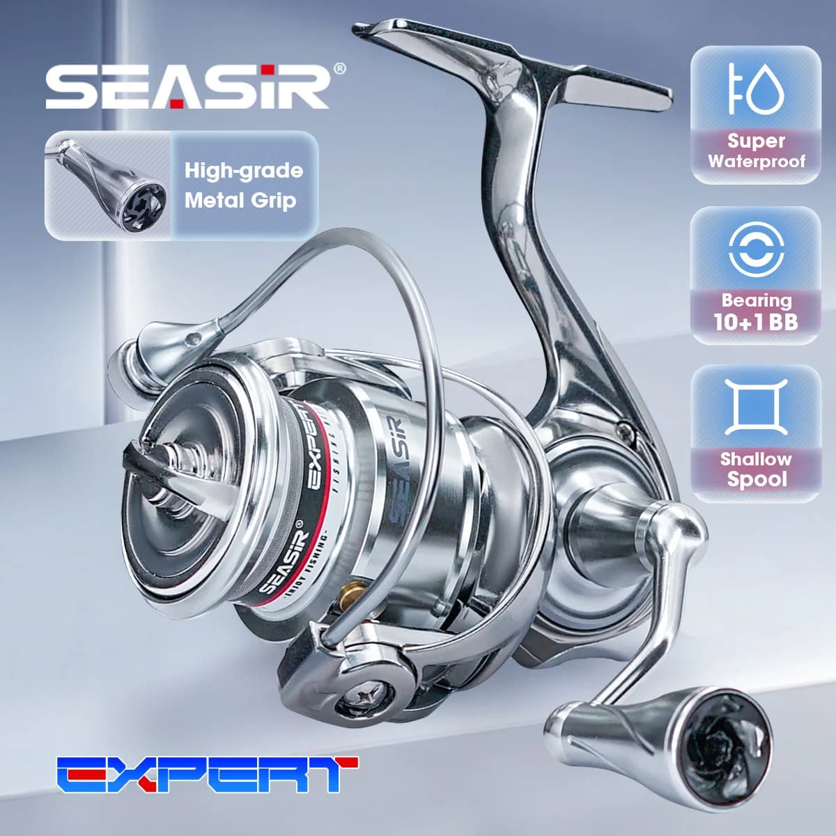 Moulinet de pêche spinning SeaSir Expert 1500S à 4000S longue distance 10+1 roulements métal mer eau douce