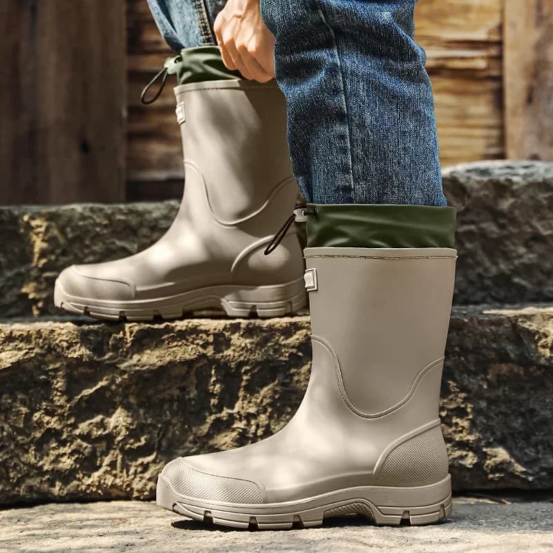 Bottes de pêche imperméables anti-dérapantes mi-mollet pour homme et femme - Haute qualité